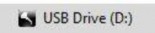 screenshot of USB Drive D icon